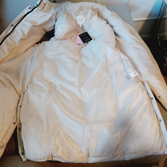 AVEC LES FILLES Thermapuff Long Line Removable Hood Puffer Vest Sz-L - Picture 7 of 16